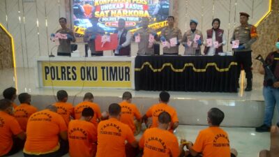 OKU Timur Bersih Narkoba! 20 Tersangka, 435 Gram Sabu, Rp400 Juta Diamankan